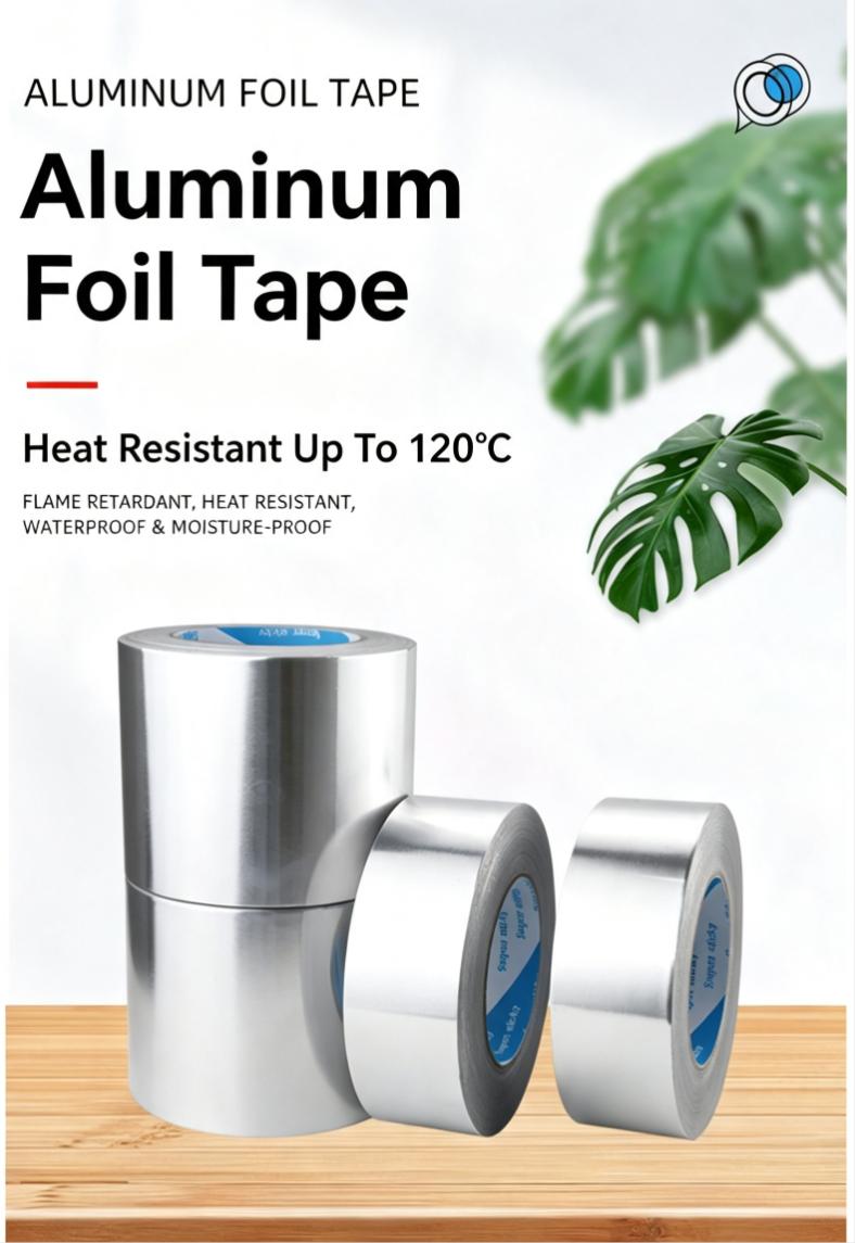 Temperature Resistant Aluminum Foil Tape With Liner Release Paper 