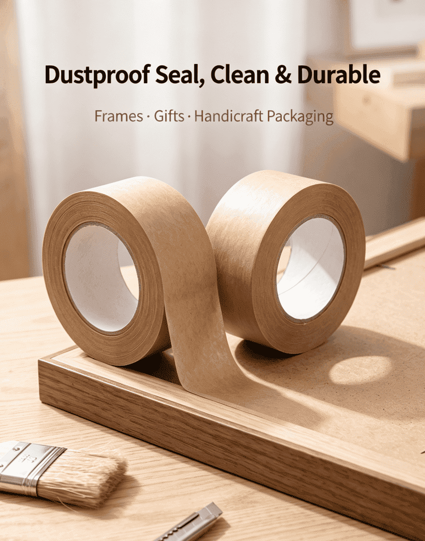 Eco-Friendly Water-Activated Brown Kraft Paper Tape