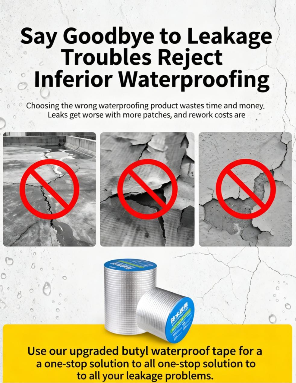 Super Sticky Leak‑Proof Butyl Tape for Roof Cracks, Gutter, Marine Repair Super Sticky Leak‑Proof Butyl Tape for Roof Cracks, Gutter, Marine Repair